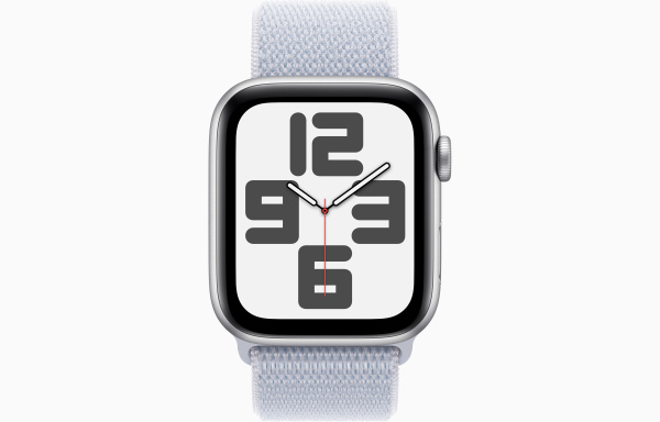 Apple Watch Series SE 2024 40mm Silver Aluminum Case with Blue Cloud Sport Loop